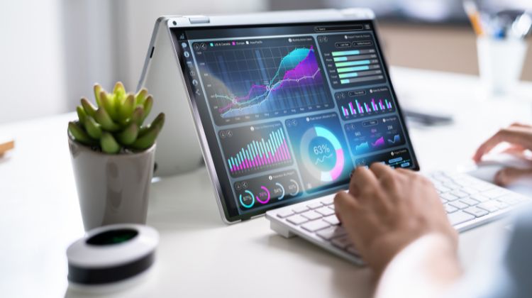 data on a laptop
