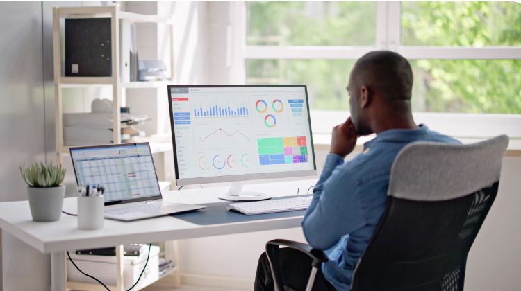Analytics on computer screen