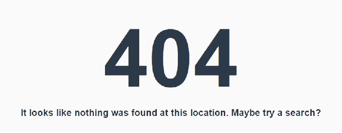 404 error page