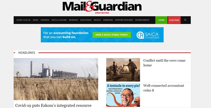 Mail & Guardian website